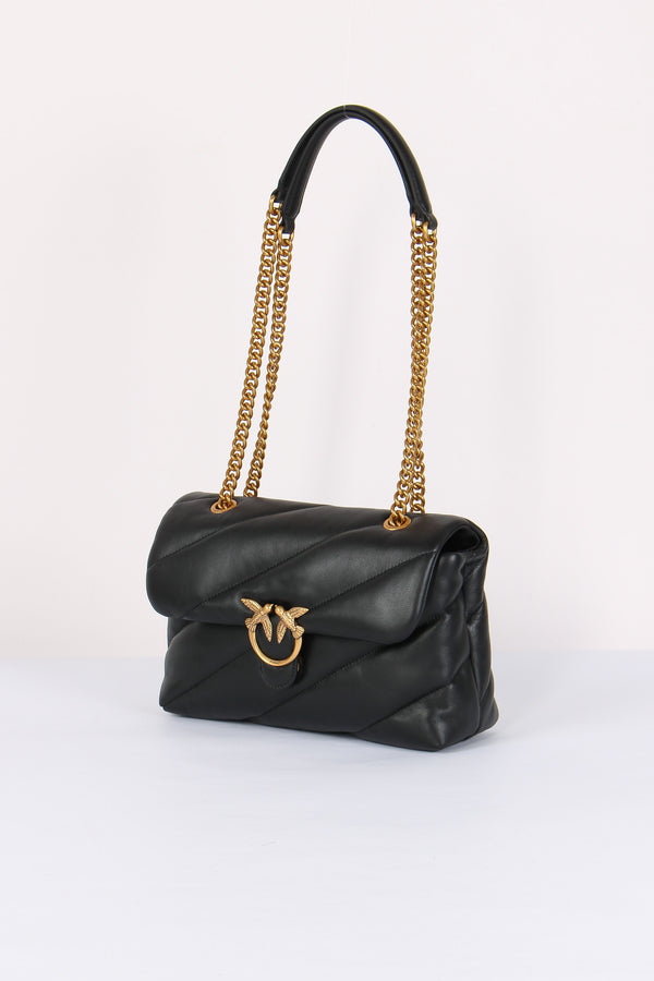 Tracolla Ove Puff Classic Small Nero/antique Gold-2