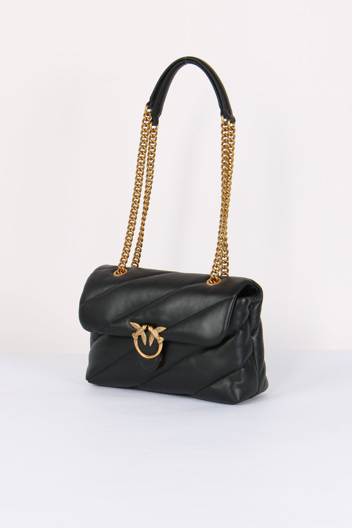 Tracolla Ove Puff Classic Small Nero/antique Gold-2