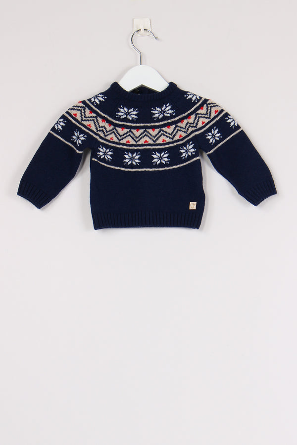 Pullover Fantasia Norvegese Blu/latte/beige