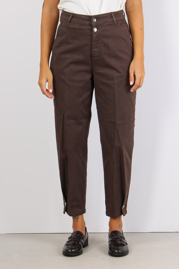 Pantalone Baloon Cotone Cioccolato-2
