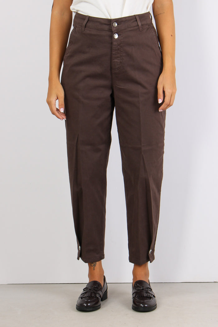 Pantalone Baloon Cotone Cioccolato-2