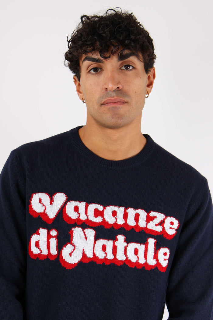 Girocollo Vacanze Di Natale Blu-3