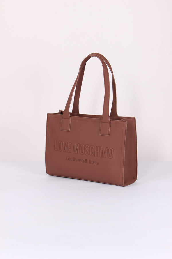 Shopping Rigida Effetto Denim Cuoio-2