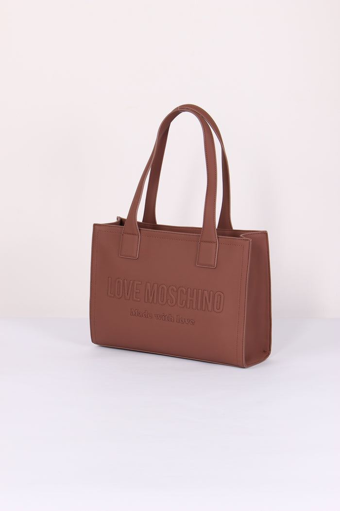 Shopping Rigida Effetto Denim Cuoio-2