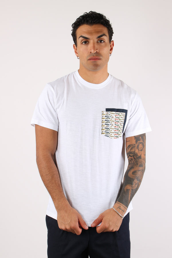 T-shirt Girocollo Taschino Optic White