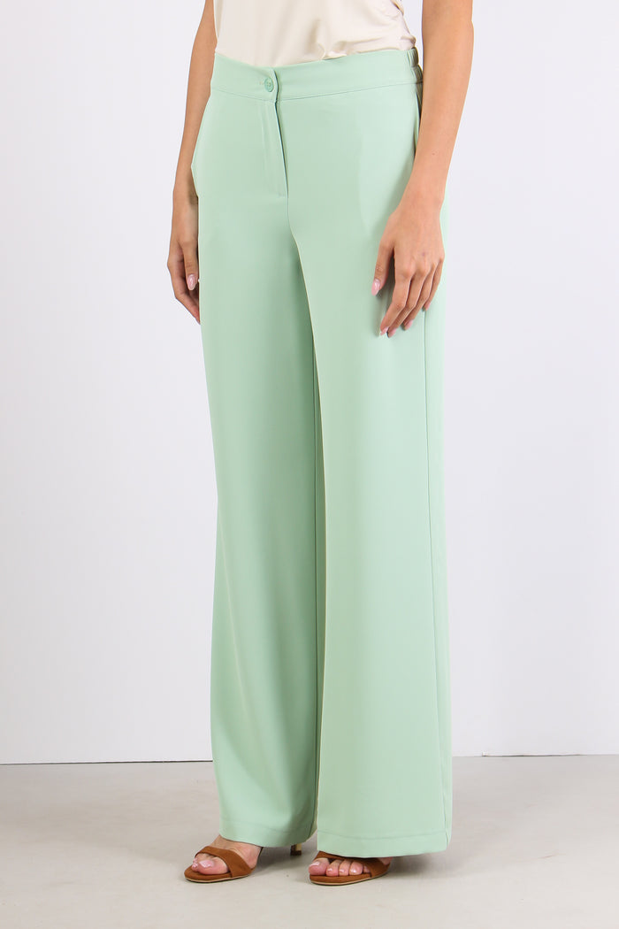 Pantalone Gamba Dritta Fluido Verde-3