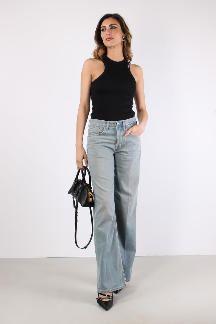 Jacklyn Denim Palazzo Leggero Denim Scuro