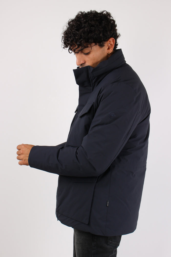 Jannik Field Jacket Tessuto Te Blue Black-6