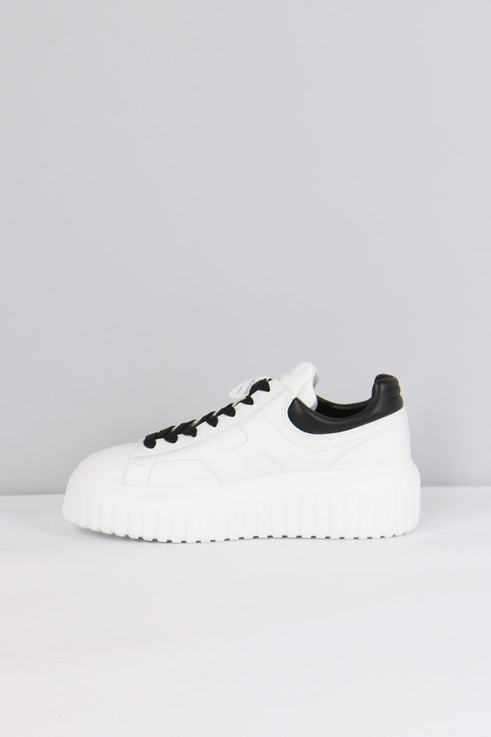 Sneaker Platform Suola Riga Bianco/nero-7