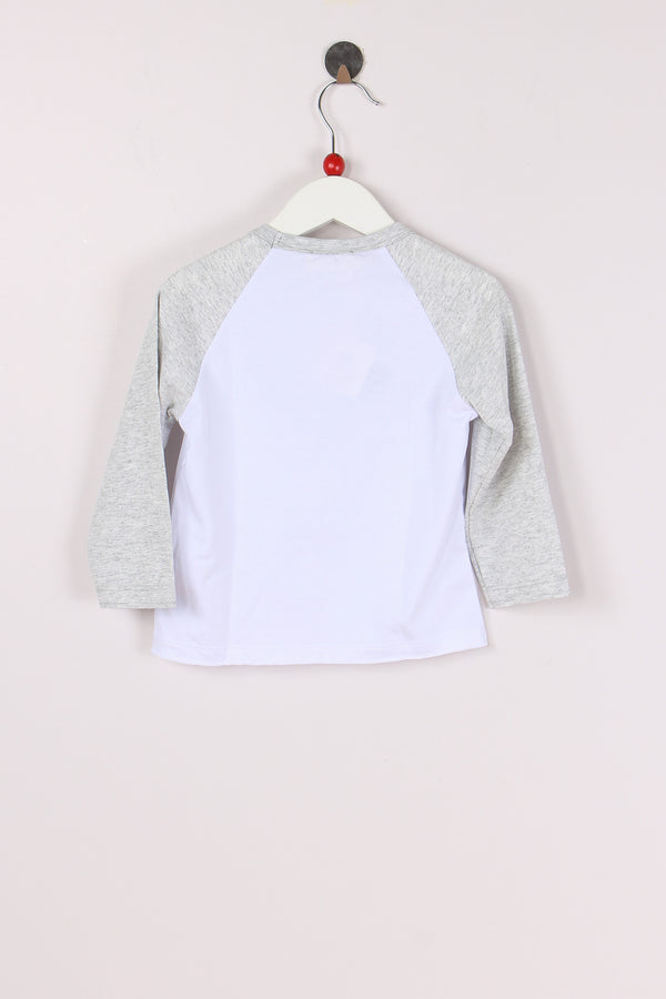 T-shirt Scritta Little Sailor Bianco/blue-2