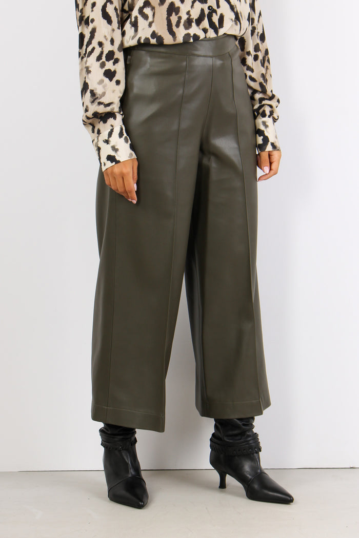 Pantalone Cropped Inserto Ecop Military Green-6