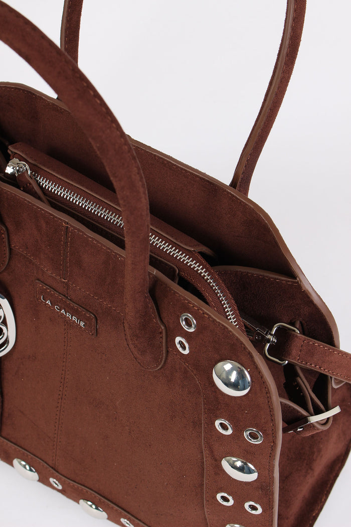 Shopping Camoscio Maxi Borchie Brown-4