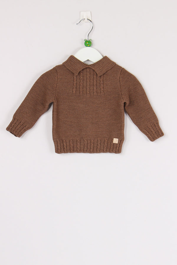 Pullover Polo Lana Merinos Caffe