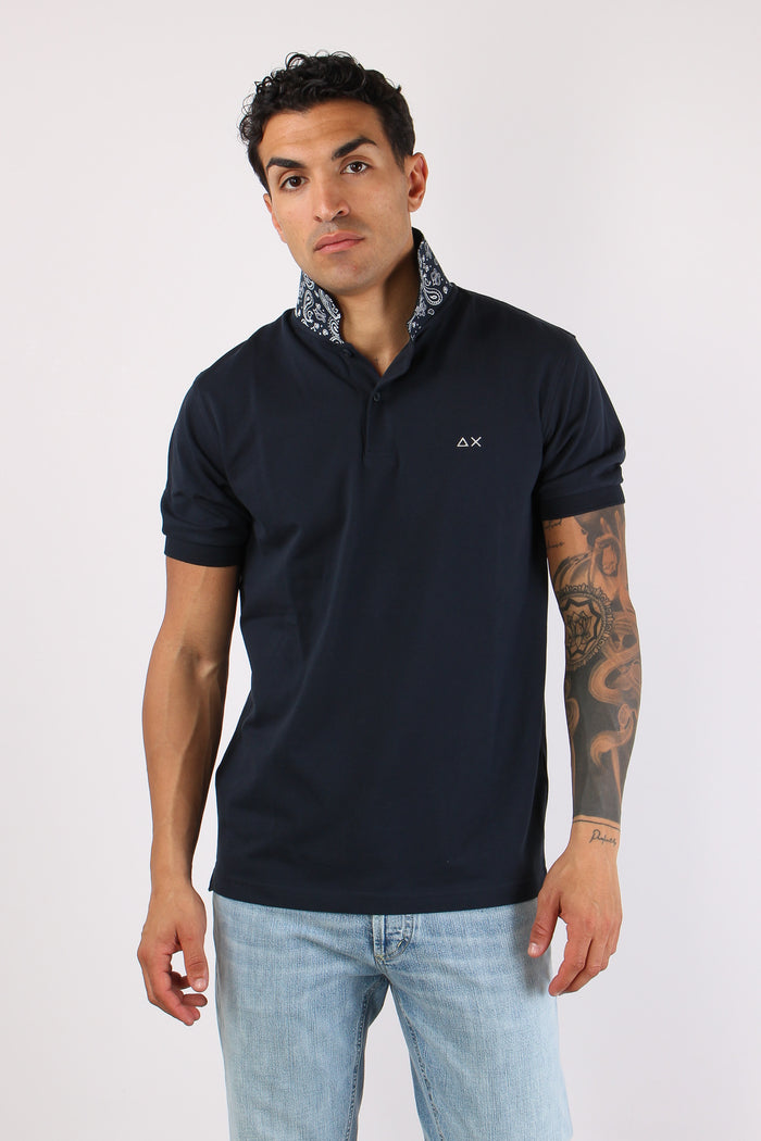 Polo Sotto Collo Bandana Navy Blue