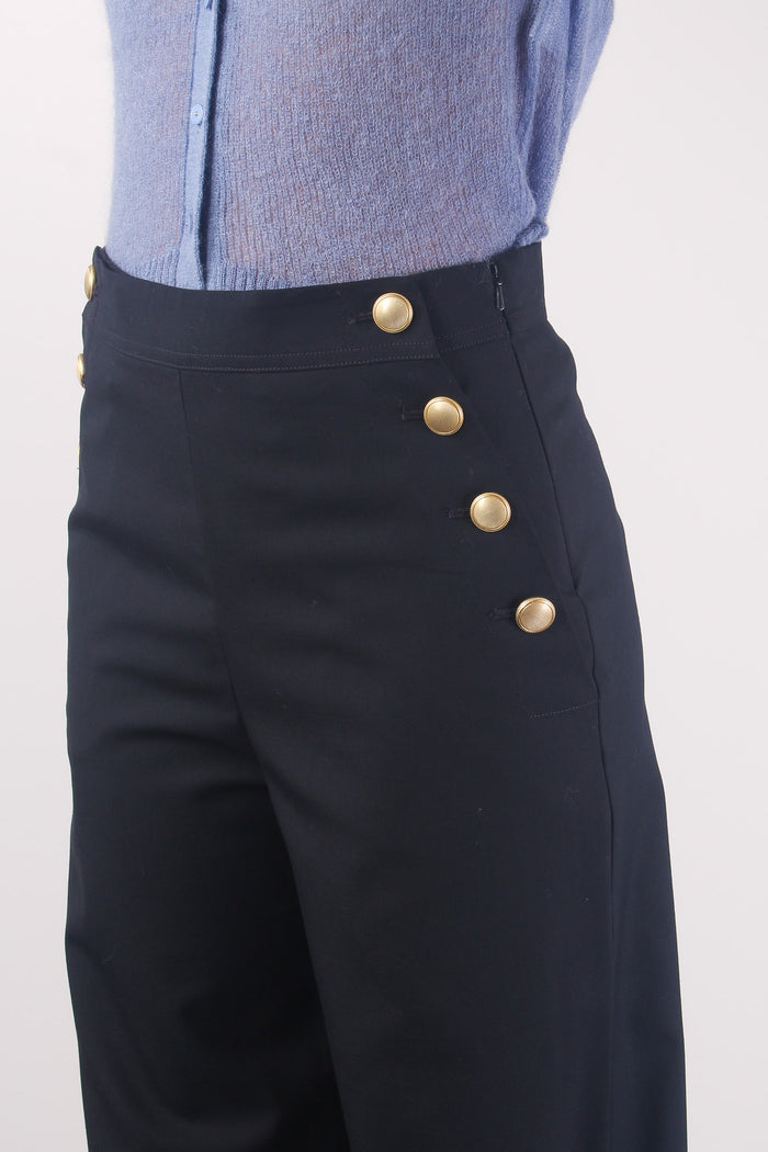 Cammeo Pantalone Palazzo Bot Blu-6