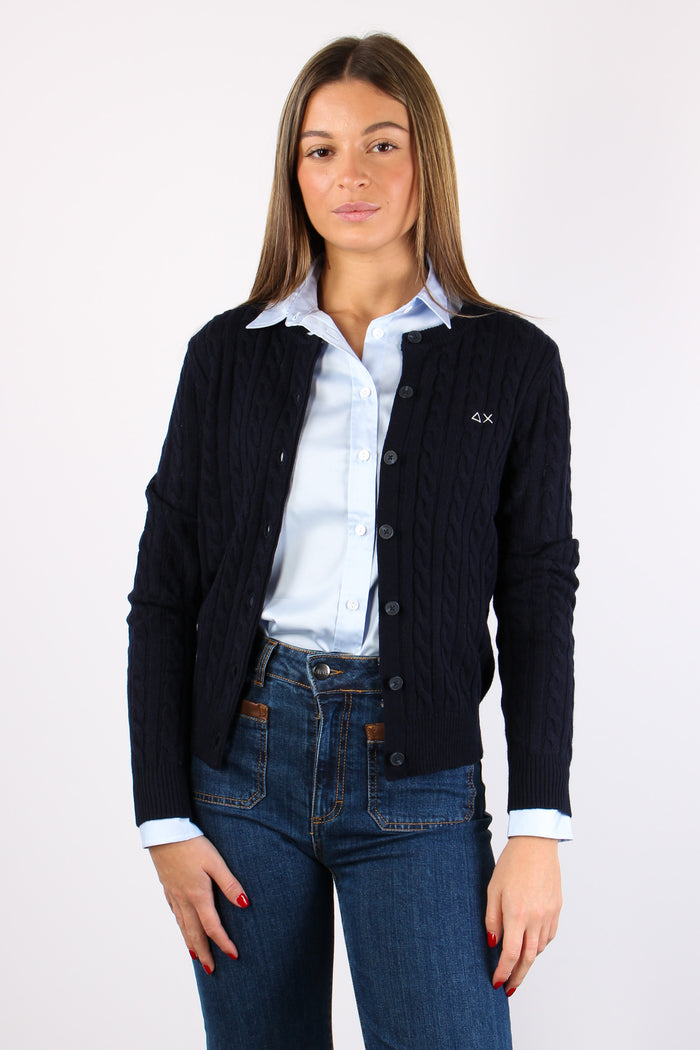 Cardigan Treccia Navy Blue-5