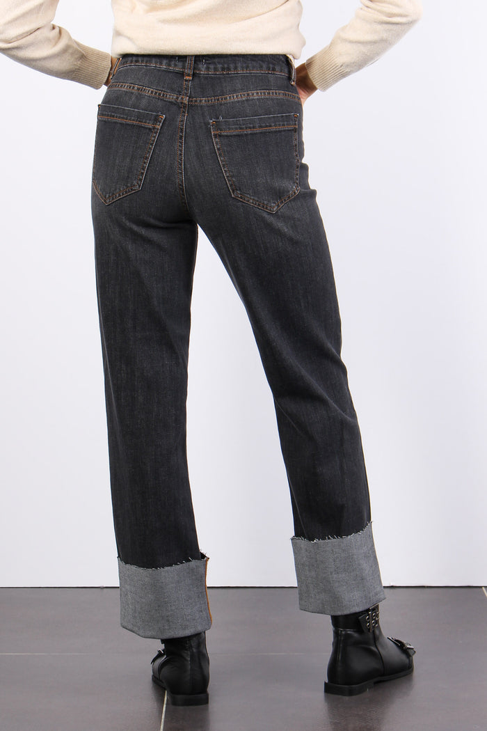 Denim Risvolto Alto Denim Nero-4