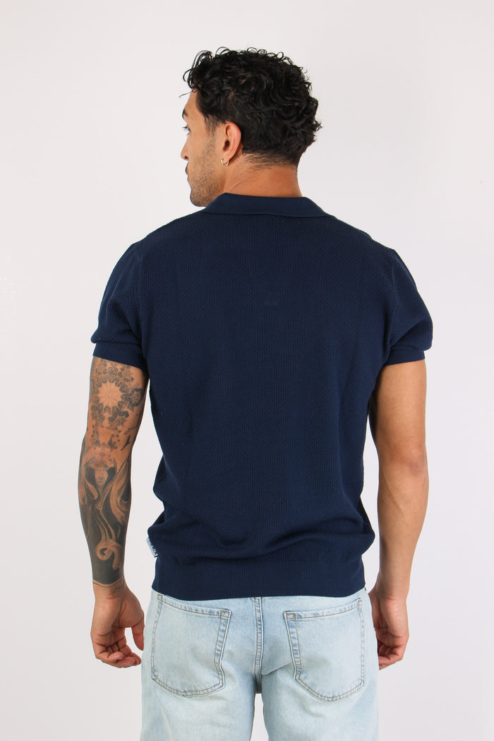 Polo Derby Punto Riso Blu Navy-5