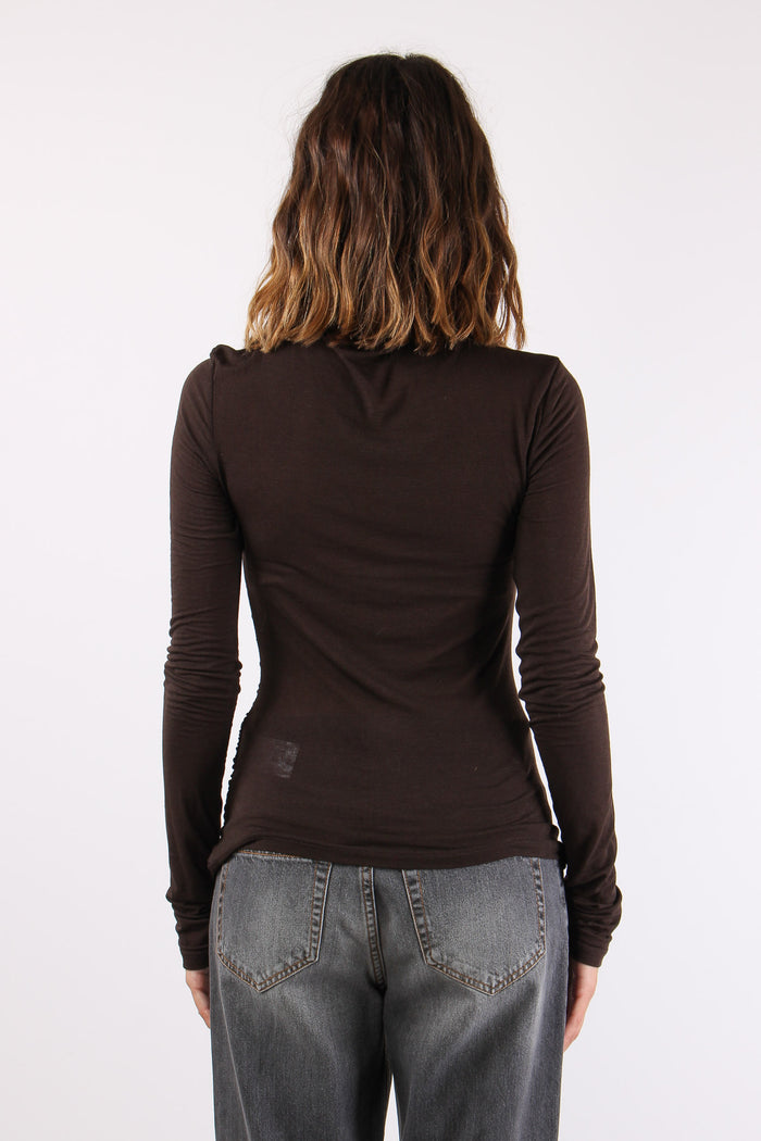 T-shirt Collo Alto Leggera Potting Soil-5