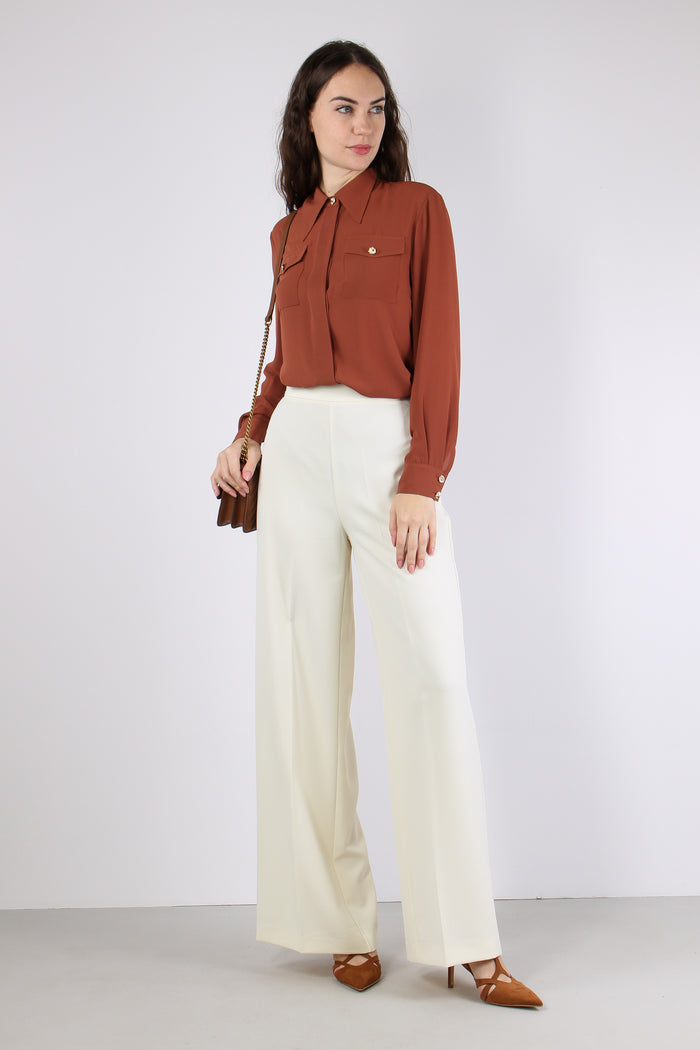 Camicia Tasche Applicate Tabac-6