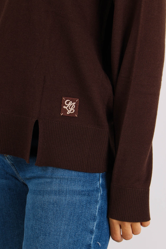 Girocollo Viscosa Lana Cioccolato-7