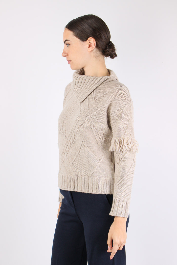 Mastro Maglia Collo Aperto Fra Casha Melange-7