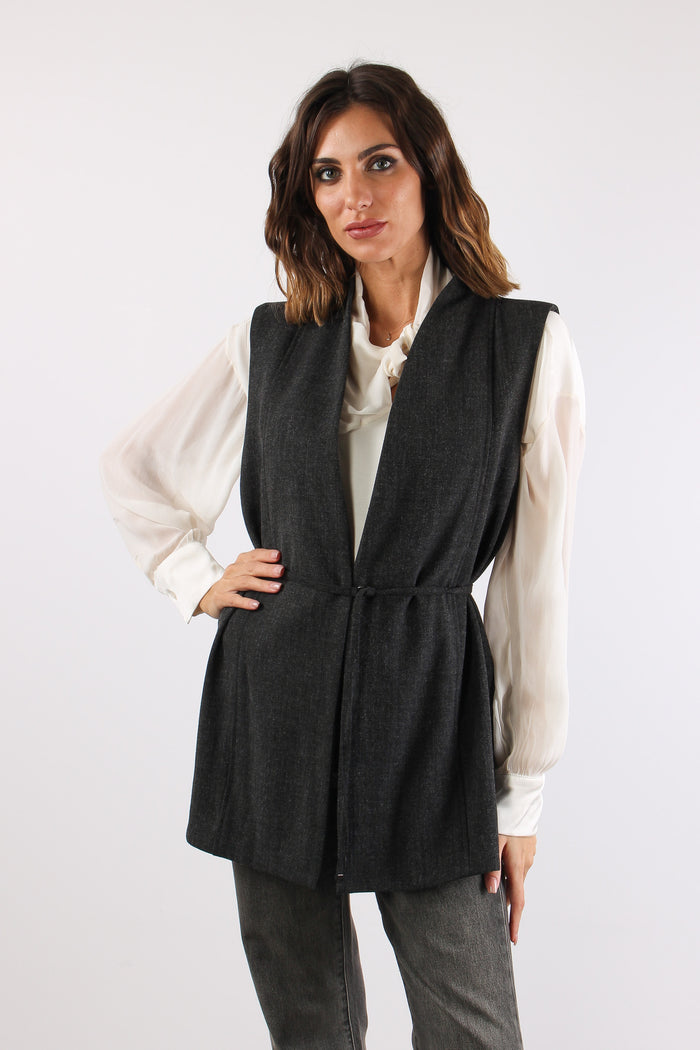 Gilet Cinturato Grigio