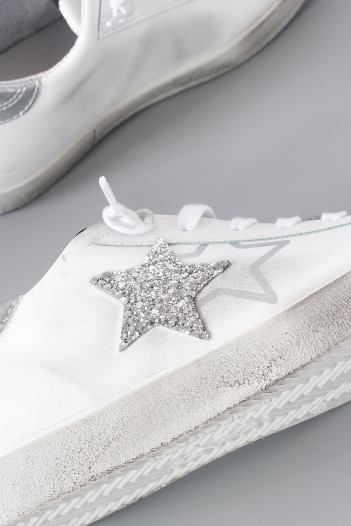 Sneaker One Star Glitter Bianco/argento-4