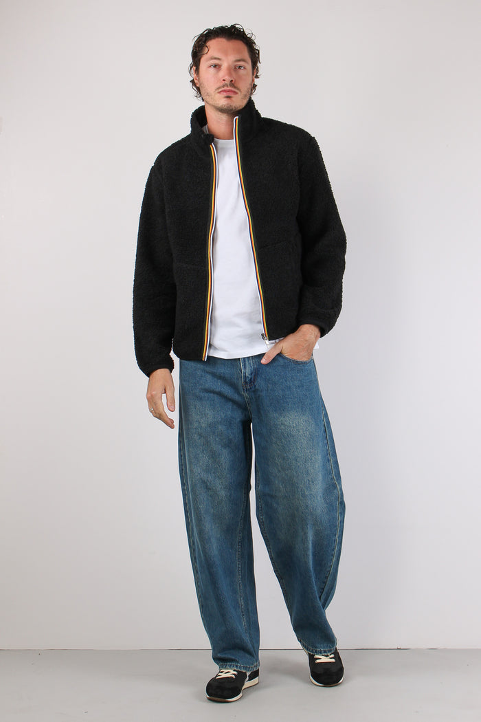 Felpa Teddy Reversibile Collo Black/p-black P-3