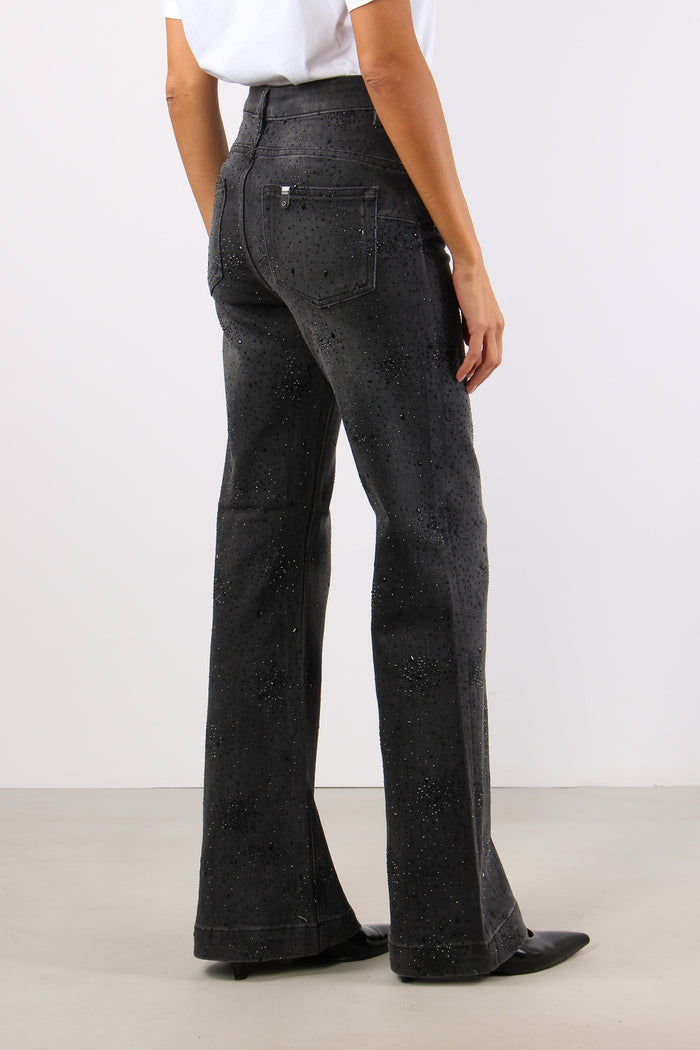 Denim Straight Gamba Strass Denim Black-7