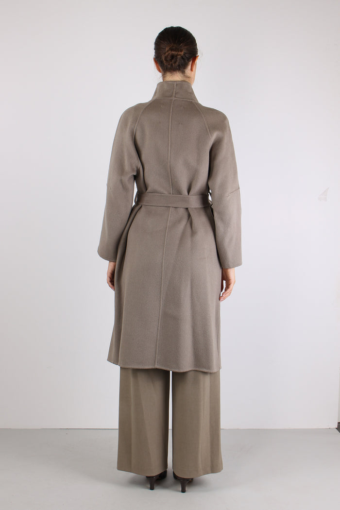 Cappotto Lana Cinturato Fango-5