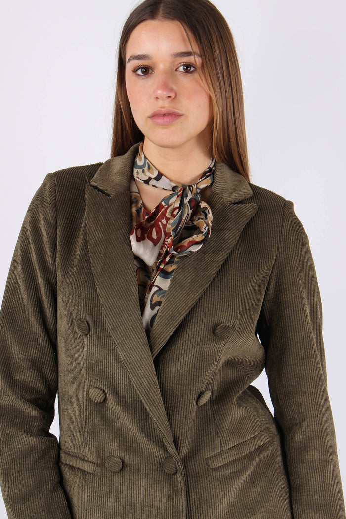 Giacca Doppiopetto Velluto Cos Militare-7