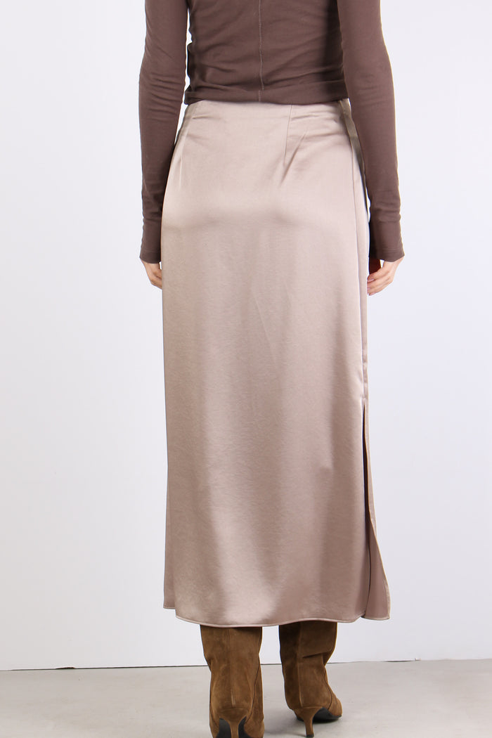 Angelo Gonna Raso Lunga Marron Glace-6