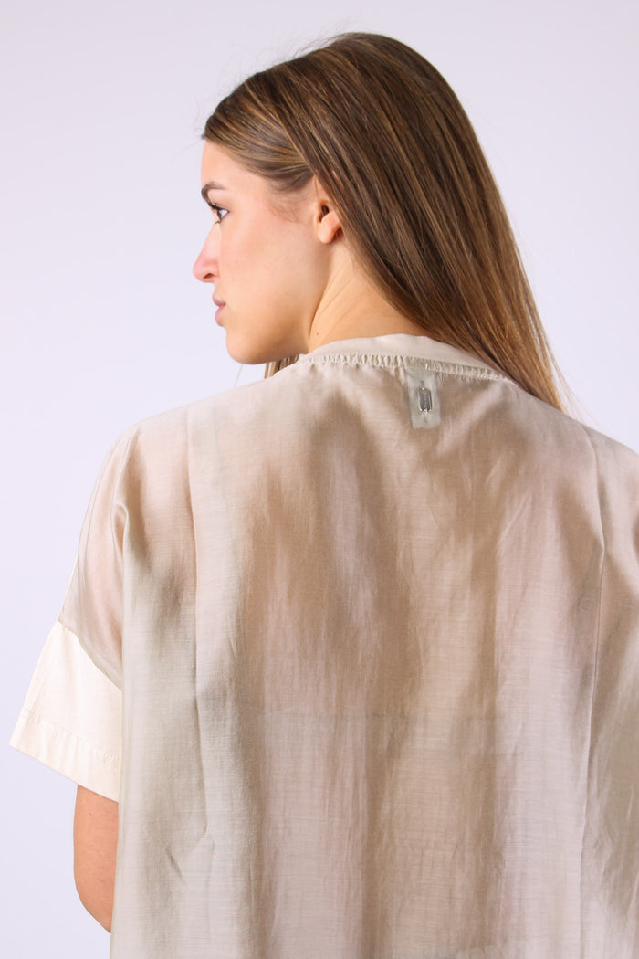 T-shirt Scavo V Organza Crystal Grey-3
