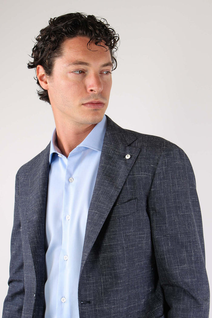Giacca Tasca Toppa Drop Sette Blu Navy-8