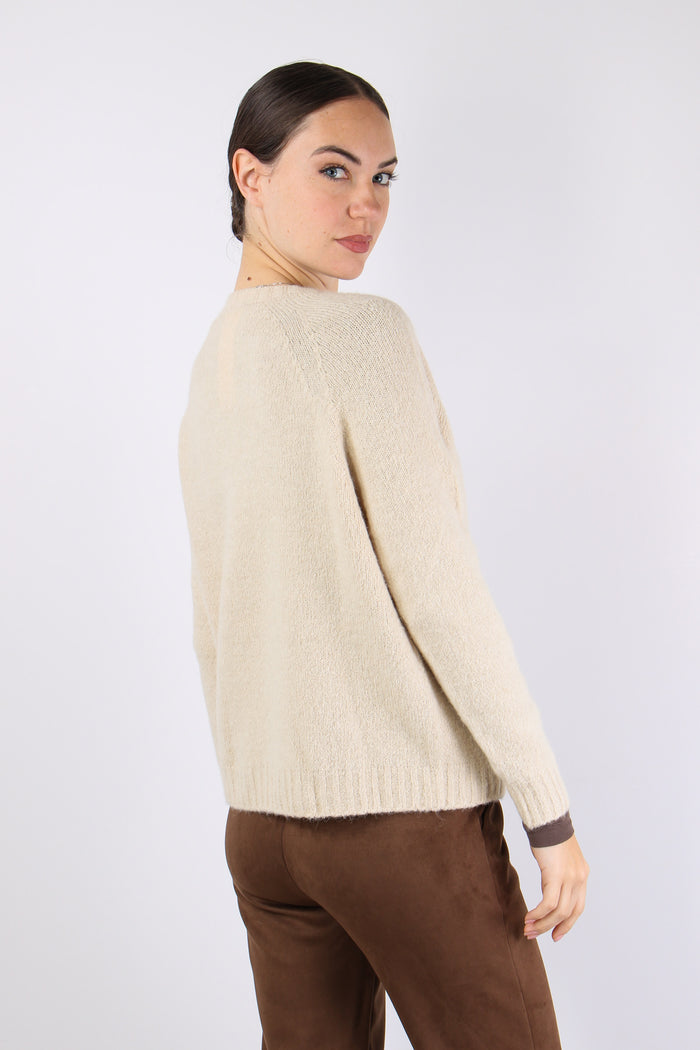 Ghiacci Maglia Over Alpaca Intonaco Unito-5