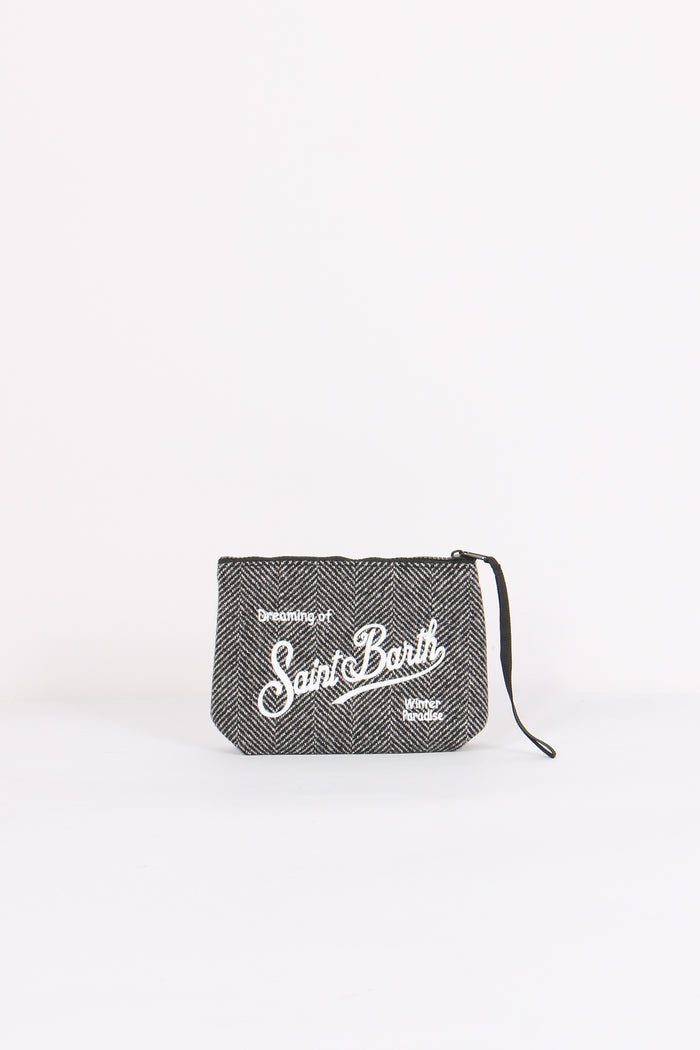 Pochette Harringbone Nero/grigio-3