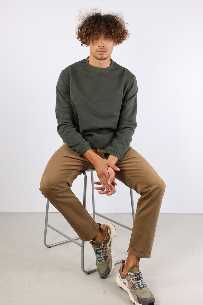 Felpa Logo Tono Su Tono Green Blackish