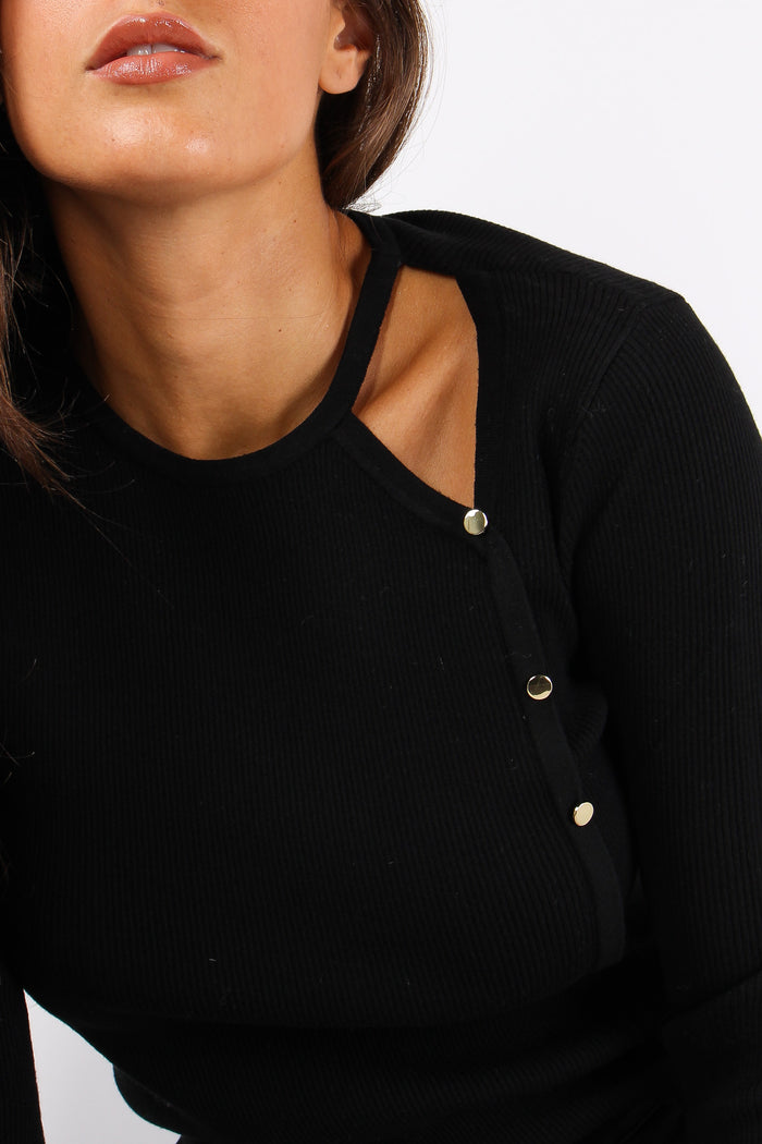 Bredele Maglia Costina Bottoni Nero-4