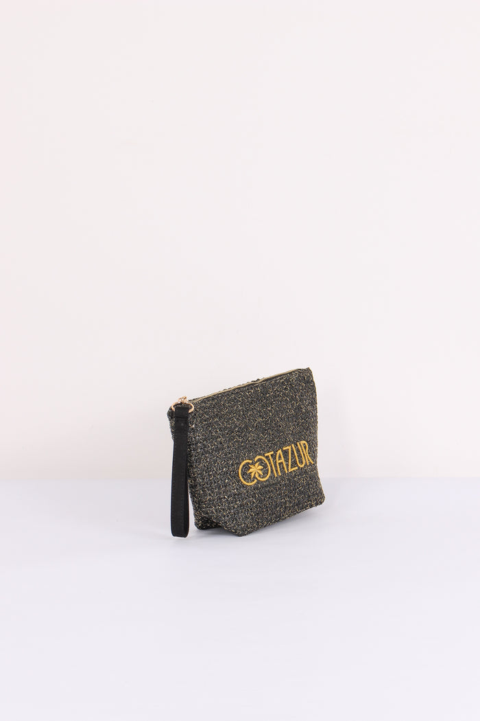 Pochette Paglia Lurex Nero-7