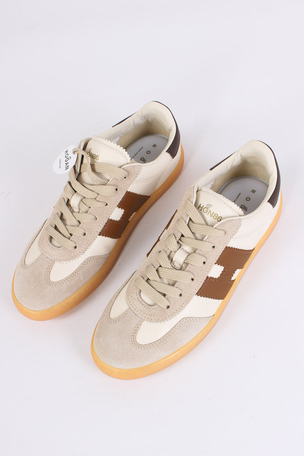 Sneaker Nappa Inserti Camoscio Avorio/beige-2