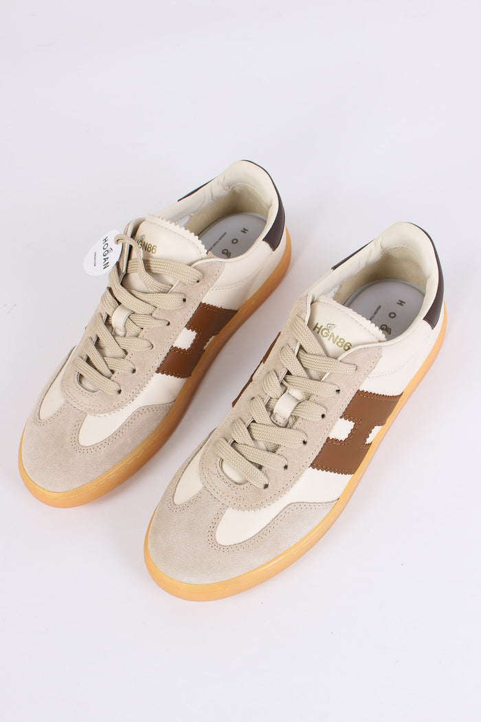 Sneaker Nappa Inserti Camoscio Avorio/beige-2