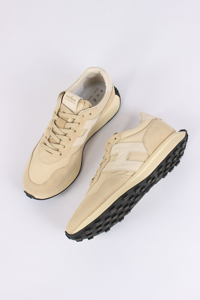 Sneaker Bimateriale Patch Sabbia-2