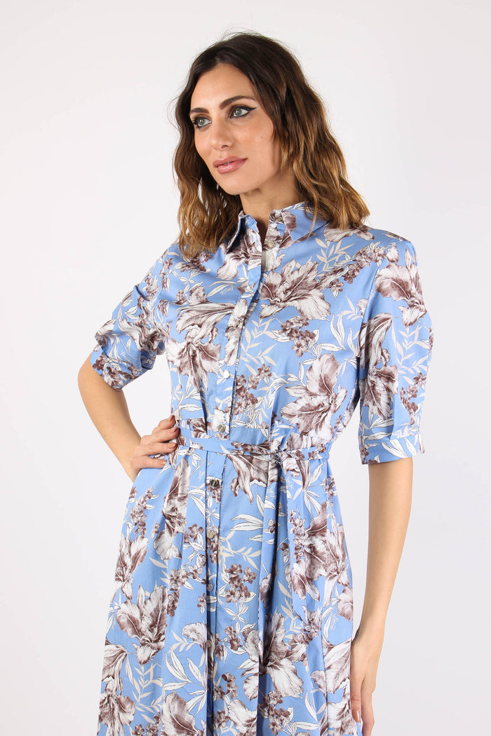 Chemisier Cotone Fantasia Blu Wave-7