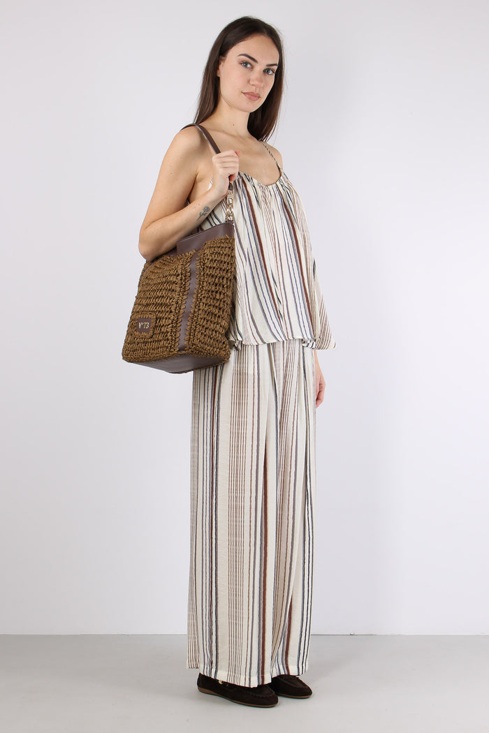 Pantalone Multi Riga Ecru-3