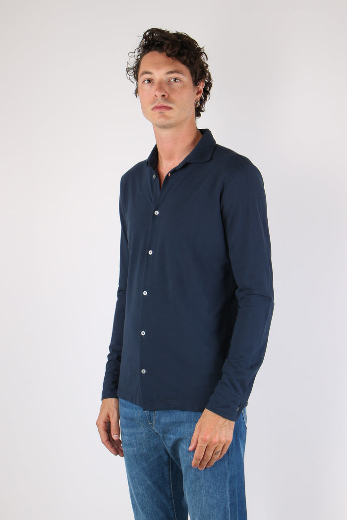 Polo Camicia Ice Cotton Blu-3