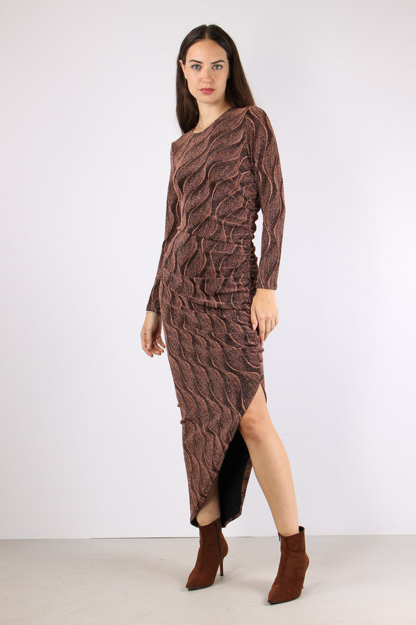 Abito Fantasia Lurex Bronzo