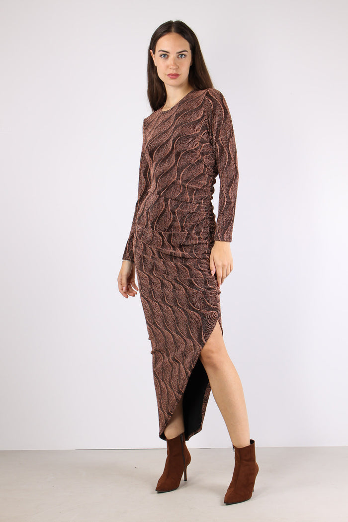 Abito Fantasia Lurex Bronzo