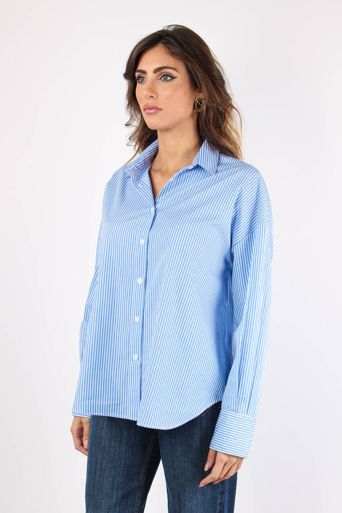 Camicia Riga Ricamo Schiena Bianco/azzurro-7