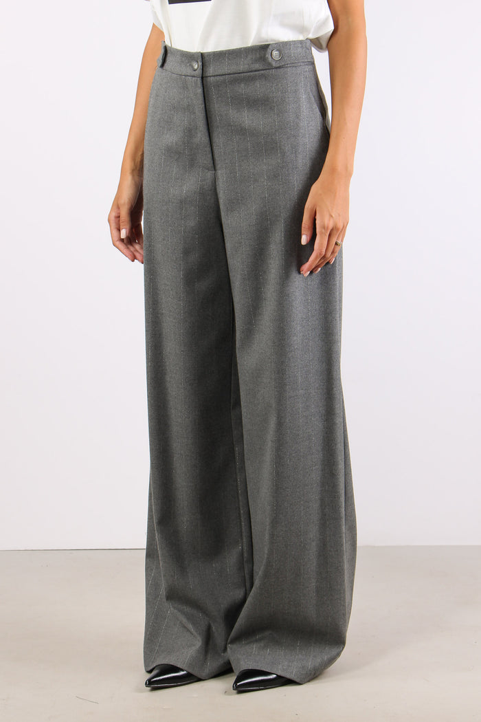 Pantalone Gessato Lurex Grigio-3